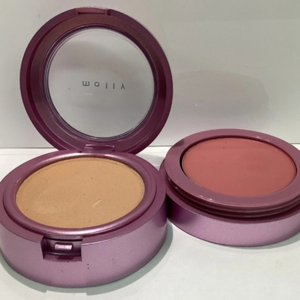 Malley's Dual Blush Compact with Cream and Pink Shades